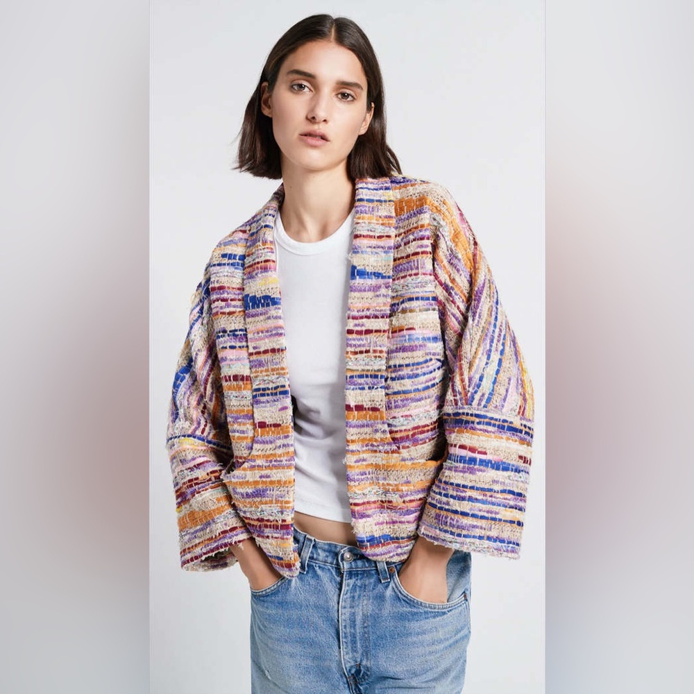 NWT $995 Smythe Baja Multicolour Cotton Mini Jacket